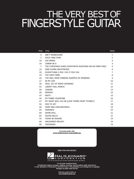 The Very Best of Fingerstyle Guitar 25 Songs Arranged for Solo Guitar in Standard Notation and Tablature 吉他 獨奏 吉他 指法譜 | 小雅音樂 Hsiaoya Music