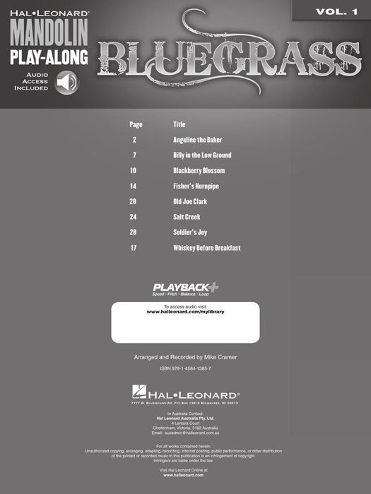 Bluegrass Mandolin Play-Along Volume 1 曼陀林琴 | 小雅音樂 Hsiaoya Music