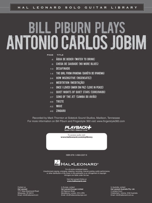 Bill Piburn Plays Antonio Carlos Jobim Hal Leonard Solo Guitar Library 獨奏 吉他 | 小雅音樂 Hsiaoya Music