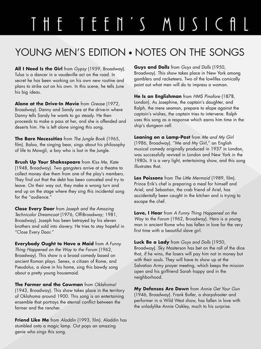 The Teen's Musical Theatre Collection Young Men's Edition | 小雅音樂 Hsiaoya Music