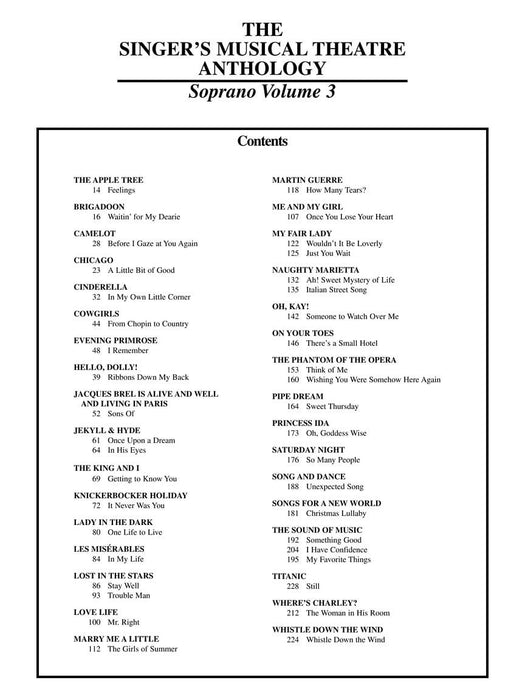 The Singer's Musical Theatre Anthology - Volume 3 Soprano Book Only | 小雅音樂 Hsiaoya Music