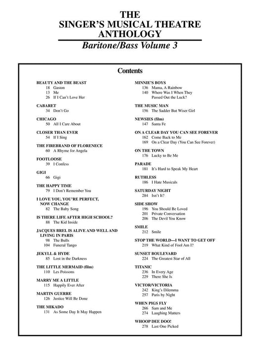 The Singer's Musical Theatre Anthology - Volume 3 Baritone/Bass Book Only | 小雅音樂 Hsiaoya Music