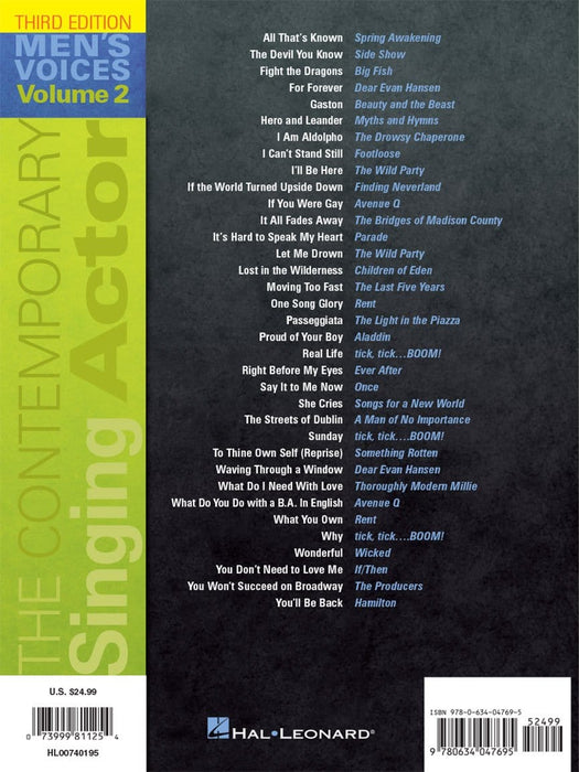 The Contemporary Singing Actor - Men's Voices, Volume 2 Third Edition | 小雅音樂 Hsiaoya Music