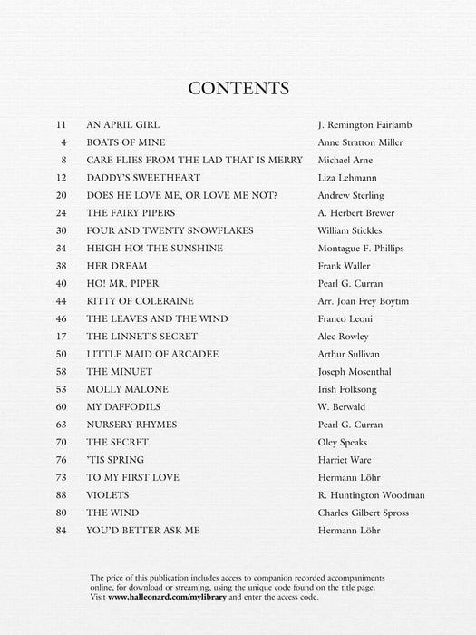 Daffodils, Violets and Snowflakes - Low Voice 24 Classical Songs for Young Women Ages Ten to Mid-Teens 低音古典 | 小雅音樂 Hsiaoya Music