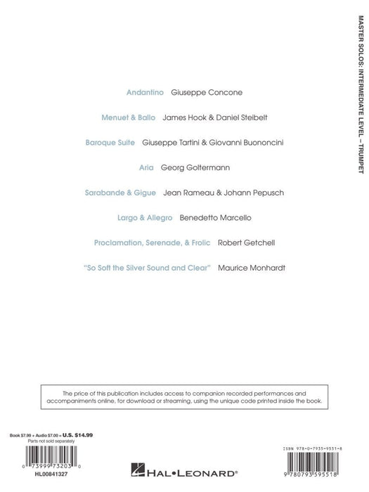 Master Solos Intermediate Level - Trumpet Book/Online Audio 獨奏 小號 | 小雅音樂 Hsiaoya Music