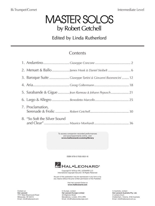 Master Solos Intermediate Level - Trumpet Book/Online Audio 獨奏 小號 | 小雅音樂 Hsiaoya Music