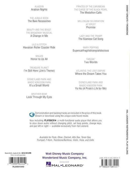 Disney Greats for Trombone Instrumental Play-Along Pack 長號 | 小雅音樂 Hsiaoya Music
