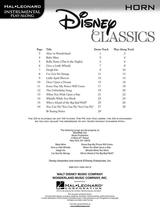Disney Classics for Horn Instrumental Play-Along Pack 法國號 | 小雅音樂 Hsiaoya Music