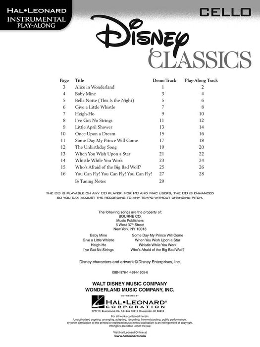 Disney Classics for Cello Instrumental Play-Along Pack 大提琴 | 小雅音樂 Hsiaoya Music