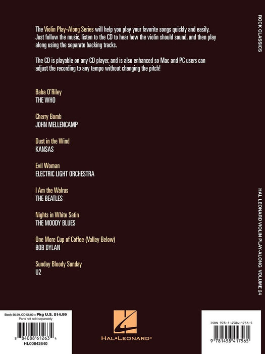 Rock Classics Violin Play-Along Volume 24 小提琴 | 小雅音樂 Hsiaoya Music