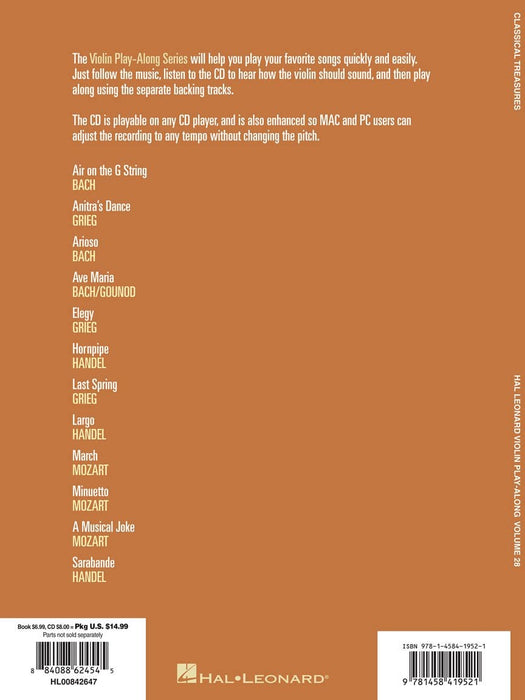 Classical Treasures Violin Play-Along Volume 28 古典 小提琴 | 小雅音樂 Hsiaoya Music