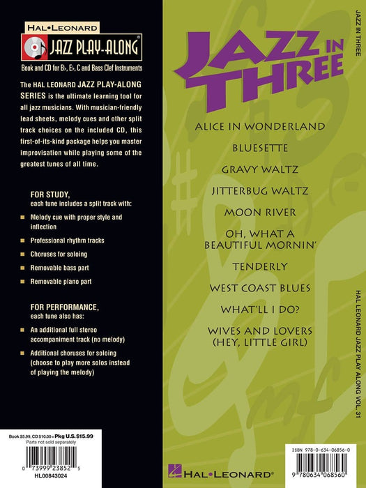 Jazz in Three - Second Edition Jazz Play-Along Volume 31 爵士音樂 爵士音樂 | 小雅音樂 Hsiaoya Music