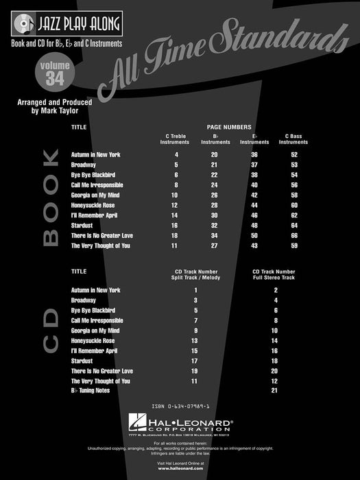 All Time Standards Jazz Play-Along Volume 34 爵士音樂 | 小雅音樂 Hsiaoya Music