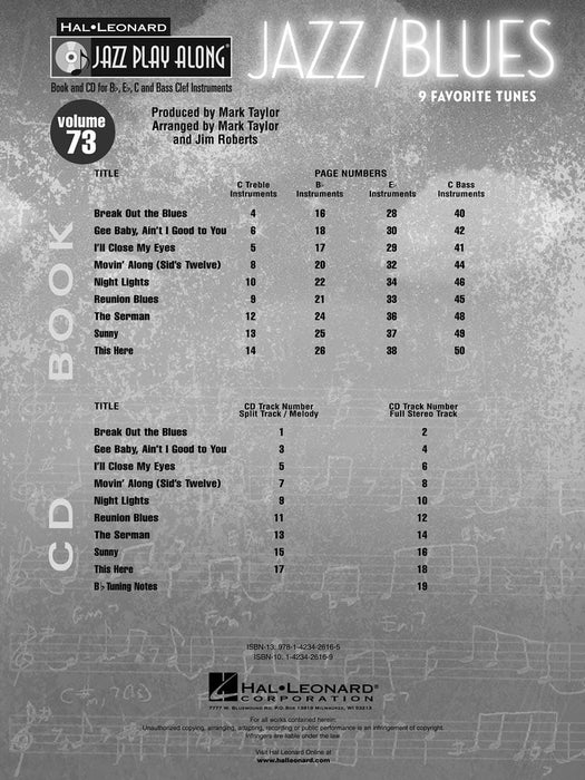 Jazz/Blues Jazz Play-Along Volume 73 藍調 | 小雅音樂 Hsiaoya Music