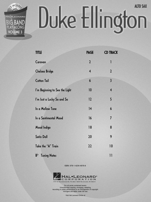 Duke Ellington - Alto Sax Big Band Play-Along Volume 3 艾靈頓 中音薩氏管 | 小雅音樂 Hsiaoya Music