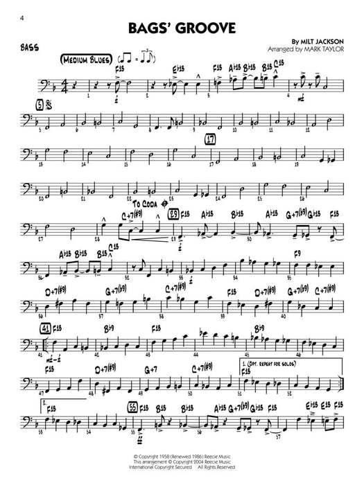 Jazz Classics - Bass Big Band Play-Along Volume 4 爵士音樂 大樂隊 | 小雅音樂 Hsiaoya Music