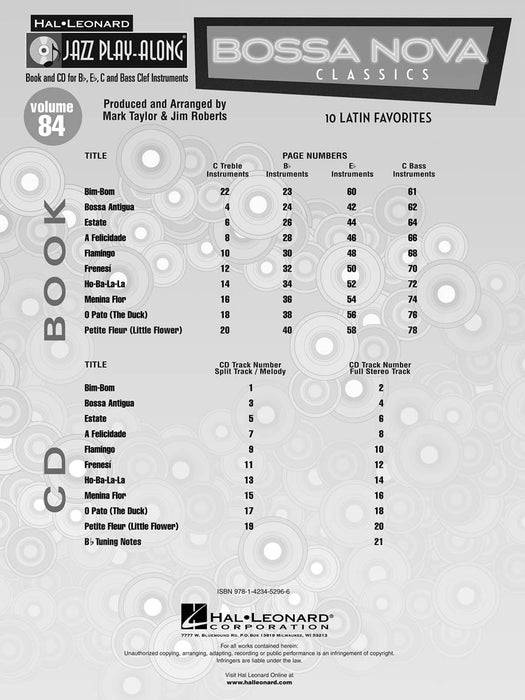 Bossa Nova Classics Jazz Play-Along Volume 84 爵士音樂 | 小雅音樂 Hsiaoya Music