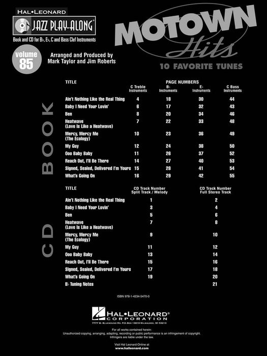 Motown Hits Jazz Play-Along Volume 85 爵士音樂 | 小雅音樂 Hsiaoya Music