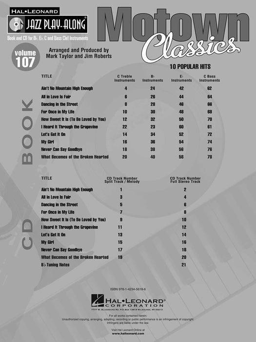 Motown Classics Jazz Play-Along Volume 107 爵士音樂 | 小雅音樂 Hsiaoya Music