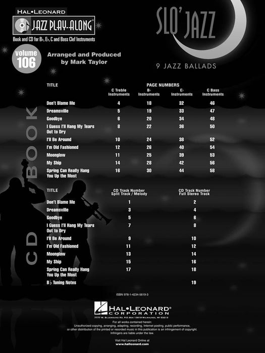 Slo' Jazz Jazz Play-Along Volume 106 爵士音樂 | 小雅音樂 Hsiaoya Music
