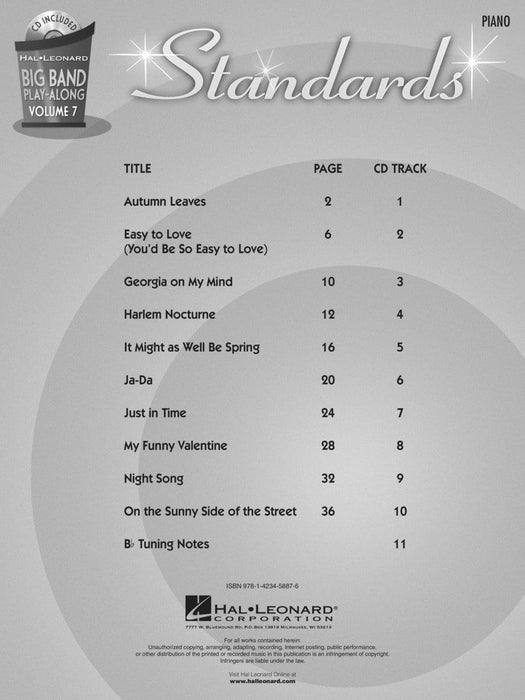 Standards - Piano Big Band Play-Along Volume 7 鋼琴大樂隊 | 小雅音樂 Hsiaoya Music