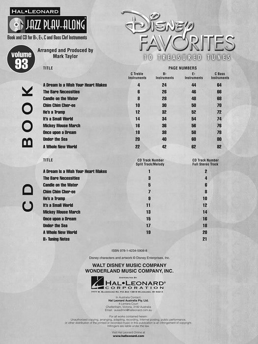 Disney Favorites Jazz Play-Along Volume 93 爵士音樂 | 小雅音樂 Hsiaoya Music