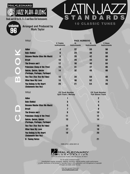 Latin Jazz Standards Jazz Play-Along Volume 96 爵士音樂 爵士音樂 | 小雅音樂 Hsiaoya Music