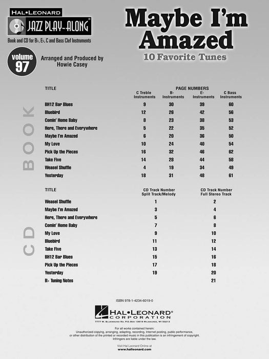 Maybe I'm Amazed Jazz Play-Along Volume 97 爵士音樂 | 小雅音樂 Hsiaoya Music