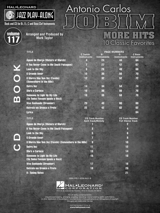 Antonio Carlos Jobim - More Hits Jazz Play-Along Volume 117 爵士音樂 | 小雅音樂 Hsiaoya Music