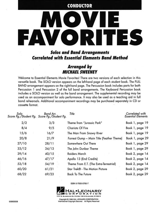 Essential Elements Movie Favorites Conductor Book with CD 指揮 | 小雅音樂 Hsiaoya Music