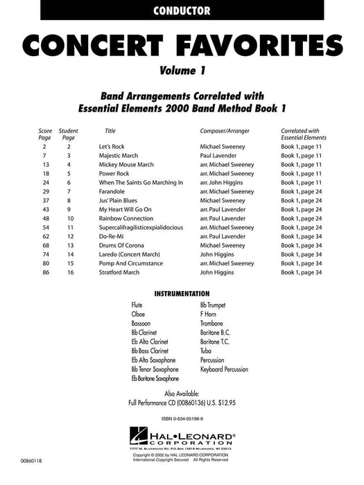 Concert Favorites Vol. 1 - Conductor Essential Elements Band Series 指揮 | 小雅音樂 Hsiaoya Music