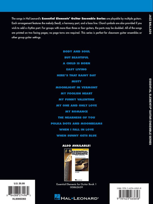 Jazz Ballads - 15 Classic Songs Arranged for Three or More Guitarists Essential Elements Guitar Ensembles Early Intermediate Level 爵士音樂敘事曲 吉他 | 小雅音樂 Hsiaoya Music