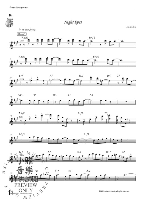 Intermediate Jazz Conception: Tenor Sax 15 Great Solo Etudes 爵士音樂 獨奏 練習曲 | 小雅音樂 Hsiaoya Music