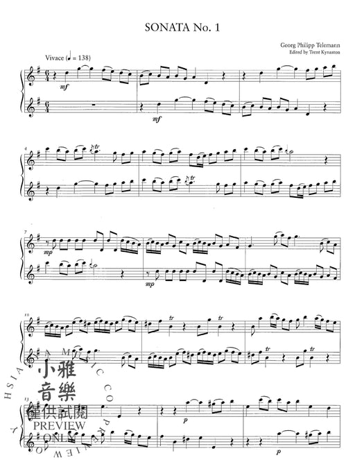 Duets 6 Canonic Sonatas and a Circle Canon 泰勒曼 二重奏 卡農曲 奏鳴曲 卡農曲 | 小雅音樂 Hsiaoya Music