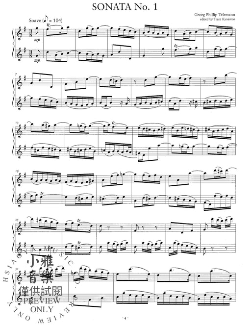 Duets 6 Canonic Sonatas Op. 2 泰勒曼 二重奏 卡農曲 奏鳴曲 | 小雅音樂 Hsiaoya Music