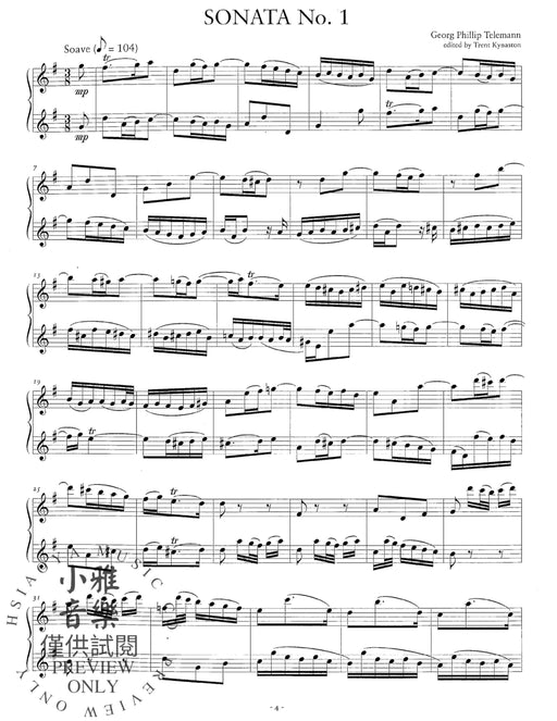 Six Sonatas Opus 2 泰勒曼 奏鳴曲 作品 | 小雅音樂 Hsiaoya Music