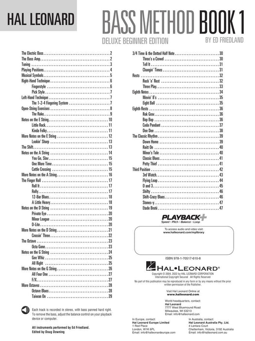 Hal Leonard Bass Method Book 1 - Deluxe Beginner Edition Audio & Video Access Included | 小雅音樂 Hsiaoya Music