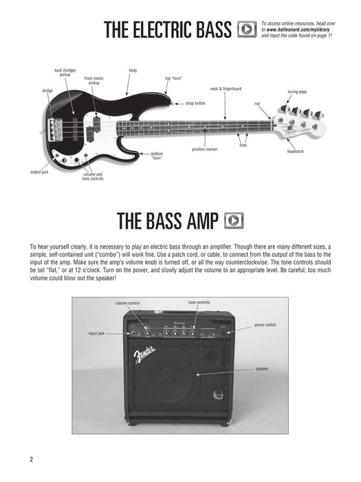 Hal Leonard Bass Method Book 1 - Deluxe Beginner Edition Audio & Video Access Included | 小雅音樂 Hsiaoya Music