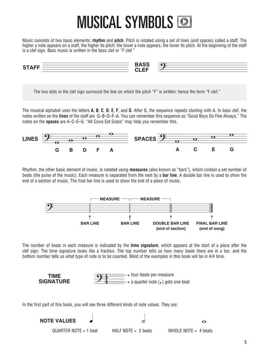 Hal Leonard Bass Method Book 1 - Deluxe Beginner Edition Audio & Video Access Included | 小雅音樂 Hsiaoya Music