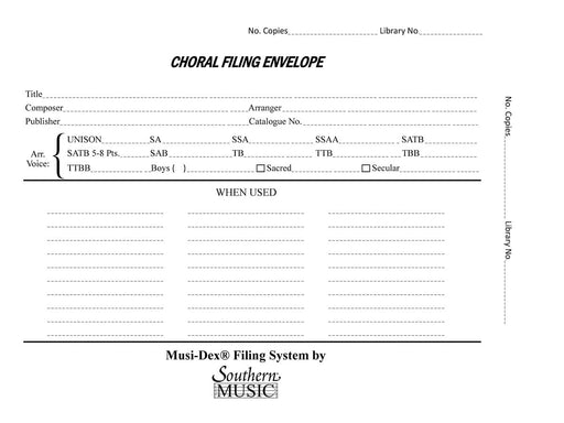 Musidex Choral Filing Envelopes 合唱 | 小雅音樂 Hsiaoya Music