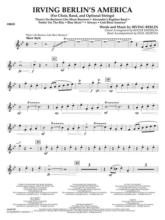 Irving Berlin's America (Medley) Grade 3 Concert Band with Choir 組合曲 室內管樂團 | 小雅音樂 Hsiaoya Music