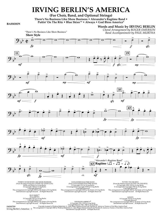 Irving Berlin's America (Medley) Grade 3 Concert Band with Choir 組合曲 室內管樂團 | 小雅音樂 Hsiaoya Music