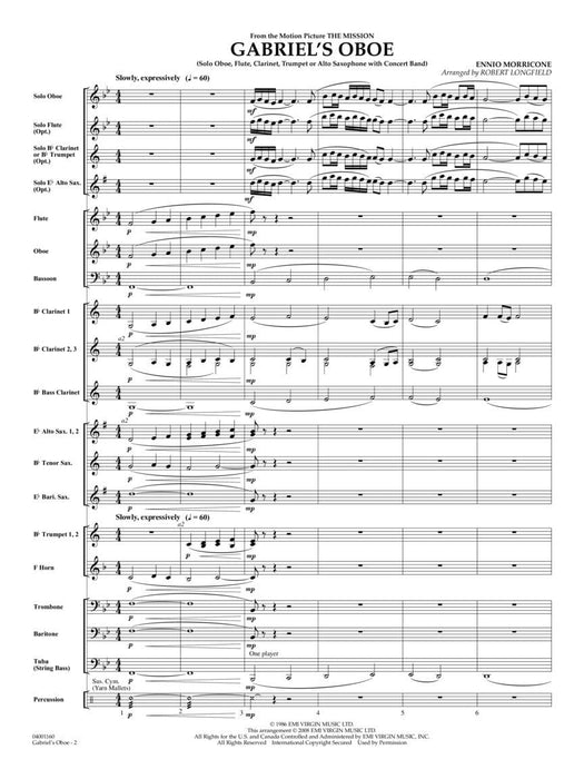 Gabriel's Oboe (from The Mission) For soloist and band 雙簧管 獨奏 | 小雅音樂 Hsiaoya Music