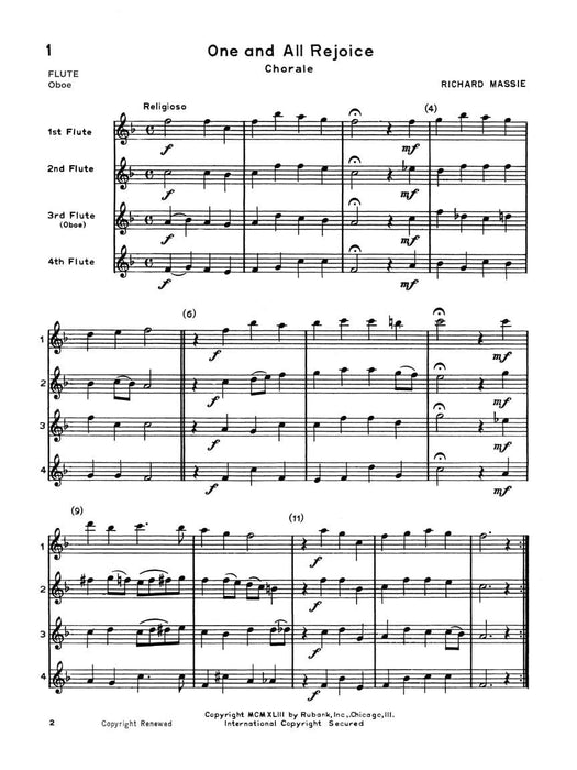 Ensemble Time - C Flutes (Oboe) for Instrumental Trio or Quartet Playing 雙簧管 三重奏四重奏 長笛 | 小雅音樂 Hsiaoya Music