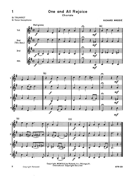 Ensemble Time - B Flat Cornets (Tenor Saxophone) for Instrumental Trio or Quartet Playing 薩氏管 三重奏四重奏 短號 | 小雅音樂 Hsiaoya Music