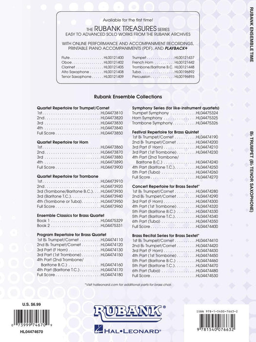 Ensemble Time - B Flat Cornets (Tenor Saxophone) for Instrumental Trio or Quartet Playing 薩氏管 三重奏四重奏 短號 | 小雅音樂 Hsiaoya Music