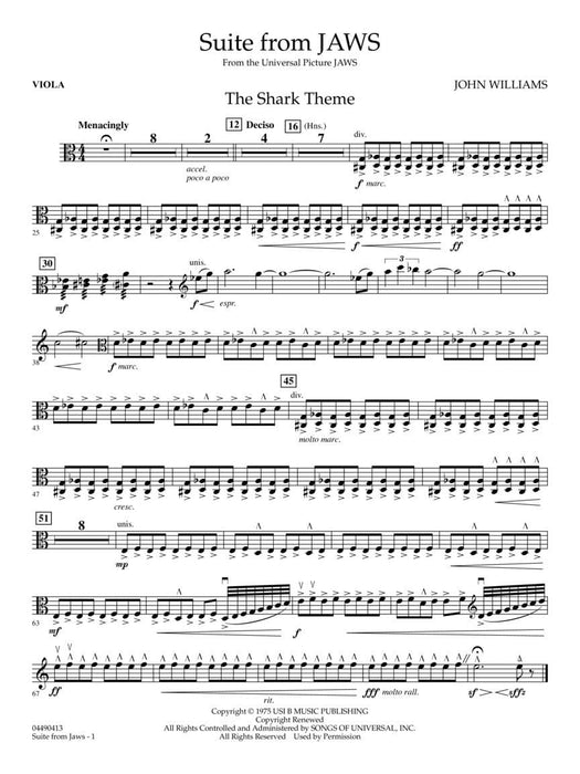 Suite from Jaws Score and Parts 組曲 | 小雅音樂 Hsiaoya Music