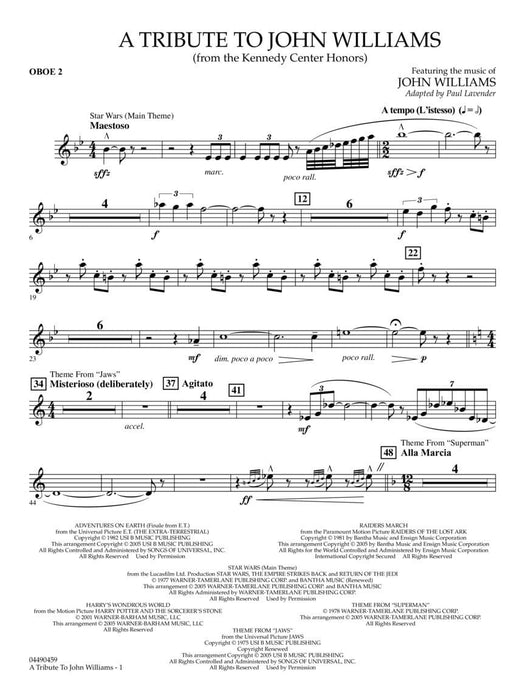 A Tribute to John Williams Score and Parts | 小雅音樂 Hsiaoya Music