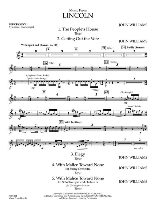 Music from Lincoln Score and Parts | 小雅音樂 Hsiaoya Music