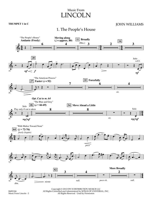 Music from Lincoln Score and Parts | 小雅音樂 Hsiaoya Music